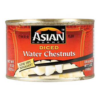 Asian Gourmet Waterchestnuts - Diced - Case of 12 - 8 oz