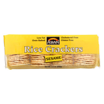 Asian Gourmet Rice Crackers - Sesame - Case of 12 - 3.5 oz. Asian Gourmet Rice Crackers - Sesame - Case of 12 - 3.5 oz.