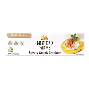 Medford Farms Crackers - Garlic & Herb - Case of 12 - 4.4 oz