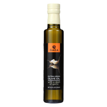 Gaea Extra Virgin Olive Oil - With A Dash of Garlic - Case of 8 - 8.5 oz.