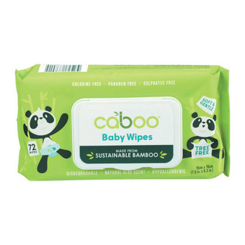 Caboo Baby Wipes - Bamboo - Case of 16 - 72 count