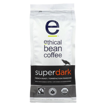 Ethical Bean Coffee Whole Bean Coffee - Superdark French Roast - Case of 6 - 12 oz. Ethical Bean Coffee Whole Bean Coffee - Superdark French Roast - Case of 6 - 12 oz.