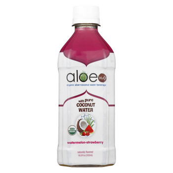 Lily of The Desert Organic Aloe Water with Coconut Water - Watermelon Strawberry - Case of 12 - 16.9 fl oz