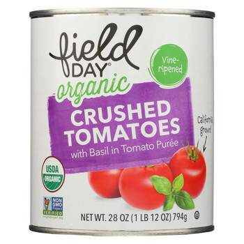 Field Day - Tomatoes Og2 Crsh W/basil - CS of 12-28 OZ