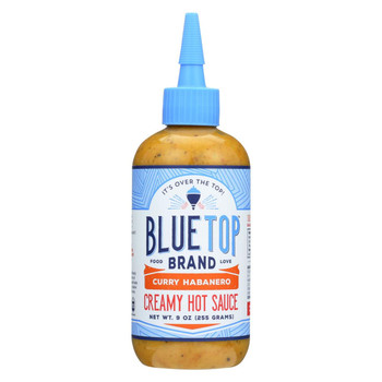 Blue Top Creamy Hot Sauce - Curry Habanero - Case of 6 - 9 oz.