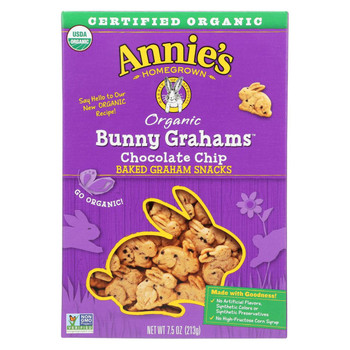 Annie'S Homegrown Bunny Grahams Chocolate Chip - Case Of 12 - 7.5 Oz