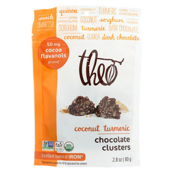 Theo Chocolate Cluster - Organic - Coconut Turmeric - Case of 10 - 2.8 oz