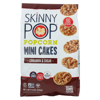 Skinnypop Popcorn Popcorn - Mini Cakes - Cinnamon and Sugar - Case of 12 - 5 oz