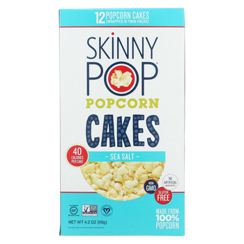 Skinnypop Popcorn Popcorn - Large Cakes - Sea Salt - Case of 12 - 4.2 oz