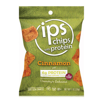 Ips Chips with Protein Chips - Cinnamon - Protein - Case of 24 - 1 oz