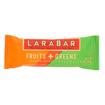Larabar Fruit and Green Bar - Mango Spinach Cashew - Case of 15 - 1.24 oz