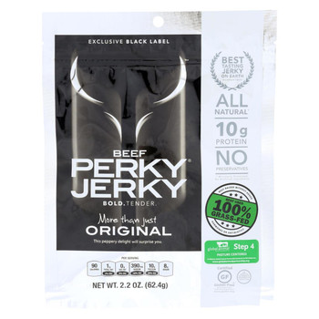 Perky Jerky Beef Jerky - Original - Black Label - Case of 8 - 2.2 oz