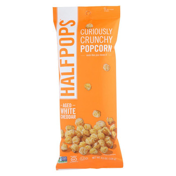 Halfpops Popcorn - Aged White Cheddar - Case of 12 - 4.5 oz