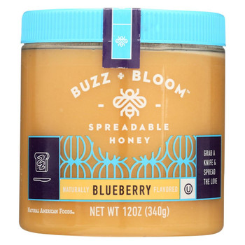 Buzz and Bloom Creamy Honey Spread - Blueberry - Case of 6 - 12 oz
