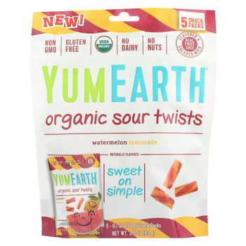 Yumearth Organics Organic Sour Twist - Watermelon Lemonade - Case of 12 - 3.5 oz