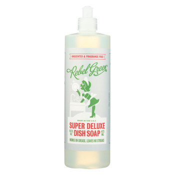 Rebel Green Dish Soap - Deluxe - Unscented - Case of 4 - 16 fl oz Rebel Green Dish Soap - Deluxe - Unscented - Case of 4 - 16 fl oz