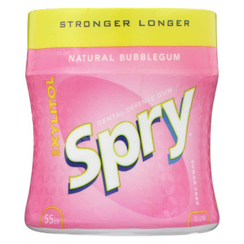 Spry Xylitol Gum - Stronger Longer Bubblegum - Case of 6 - 55 count