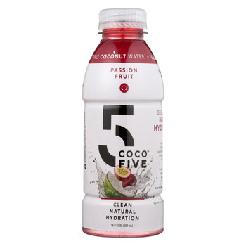 Coco5 Coconut Water - Passion Fruit - Case of 12 - 16.9 fl oz