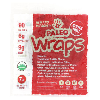 Julian Bakery Paleo Wrap Organic Coconut Wraps - Case of 12 - 3.5 oz.