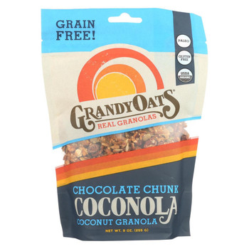 Grandy Oats Organic Granola - Chocolate Chunk Coconola - Case of 6 - 9 oz Grandy Oats Organic Granola - Chocolate Chunk Coconola - Case of 6 - 9 oz