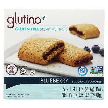 Glutino Breakfast Bars - Blueberry - Case of 12 - 7.1 oz.