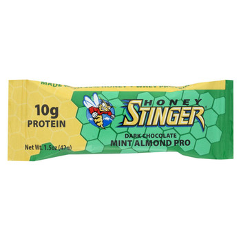 Honey Stinger Bar - Dark Chocolate Mint Almond Protein - Case of 15 - 1.5 oz.