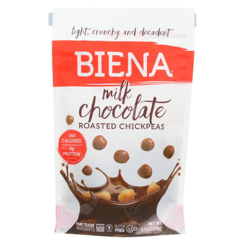 Biena Chickpea Snacks - Milk Chocolate - Case of 8 - 3.15 oz.