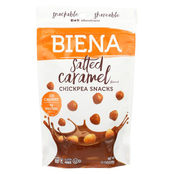 Biena Chickpea Snacks - Salted Caramel - Case of 8 - 3.15 oz. Biena Chickpea Snacks - Salted Caramel - Case of 8 - 3.15 oz.
