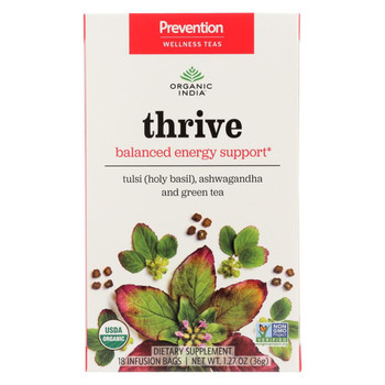 Organic India Organic Tea - Thrive - Case of 6 - 18 count