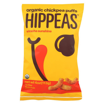 Hippeas Chickpea Puff - Organic - Sriracha - Case of 12 - 4 oz