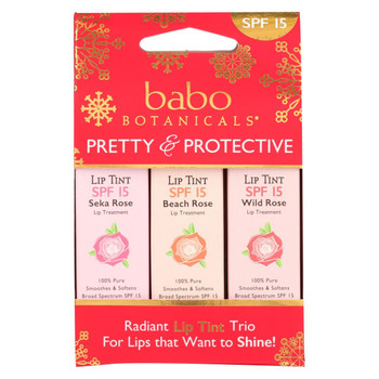 Babo Botanicals - Tinted Lip Balm - Holiday - Case of 10 - .45 oz.