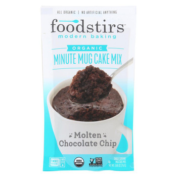 Foodstirs Minute Mug Cake Mix - Molten Chocolate Chip - Case of 4 - 6/2.65oz.