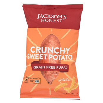 Jackson's Honest Chips - Puffs - Crunchy Sweet Potato Gf Puff - Case of 12 - 4 oz.