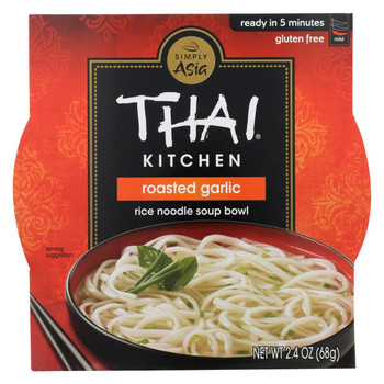 Thai Kitchen Roasted Garlic Rice Noodle Soup Bowl - Case of 6 - 2.4 oz.