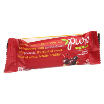 Pure Organic Pure Fruit and Nut Bar - Organic - Cherry Cashew - 1.7 oz Bars - Case of 12