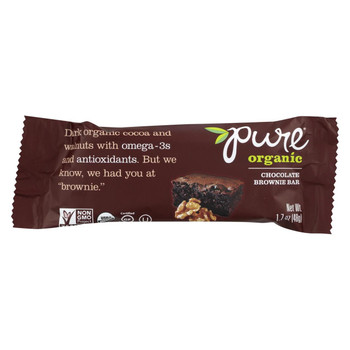 Pure Organic Pure Fruit and Nut Bar - Organic - Chocolate Brownie - 1.7 oz Bars - Case of 12