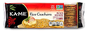 Ka'Me Rice Crunch Crackers - Black Sesame and Soy Sauce - Case of 12 - 3.5 oz.