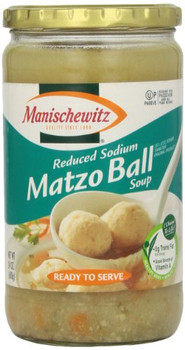 Manischewitz Reduced Sodium Soup Matzo Ball - Case of 12 - 24 oz.