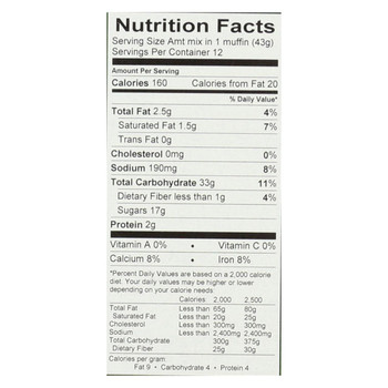 Cherrybrook Kitchen - Chocolate Chip Muffin Mix - Case of 6 - 18 oz Cherrybrook Kitchen - Chocolate Chip Muffin Mix - Case of 6 - 18 oz