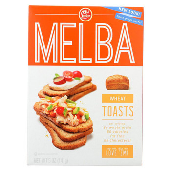 Old London - Salt Free Melba Whole Grain - Toast - Case of 12 - 5 oz.