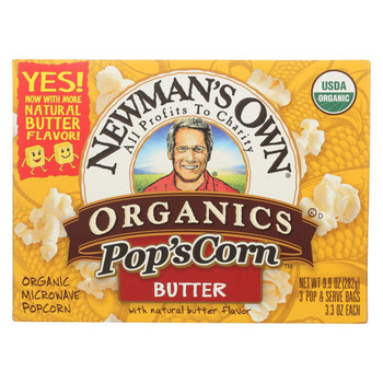Newman's Own Organics Butter - Popcorn - Case of 12 - 3.3 oz.