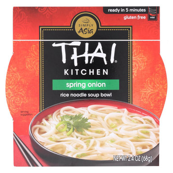 Thai Kitchen Rice Noodle Soup Bowl - Spring Onion - Case of 6 - 2.4 oz.