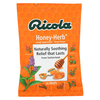 Ricola Herb Throat Drops Honey Herb - 24 Drops - Case of 12