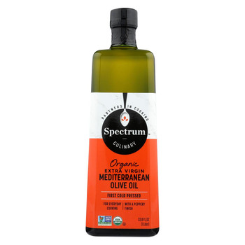 Spectrum Naturals Organic Extra Virgin Mediterranean Olive Oil - Case of 6 - 33.8 Fl oz.