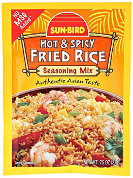 Sunbird Seasoning Mix - Hot Spicy Fried Rice - Case of 24 - 0.75 oz.