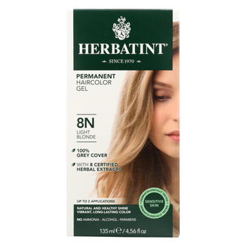 Herbatint Permanent Herbal Haircolour Gel 8N Light Blonde - 135 ml