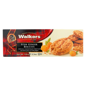 Walkers Shortbread Biscuits - Stem Ginger and Chocolate - Case of 12 - 5.3 oz.