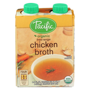 Pacific Natural Foods Chicken Broth - Free Range - Case of 6 - 8 Fl oz.