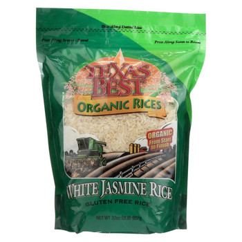 Texas Best Organics Rice - Organic - Jasmine White - 32 oz - case of 6 Texas Best Organics Rice - Organic - Jasmine White - 32 oz - case of 6