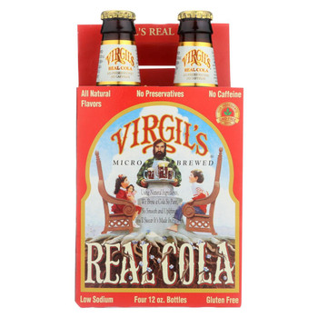 Virgil's Rootbeer Natural Soda - Real Cola - Case of 6 - 12 Fl oz.